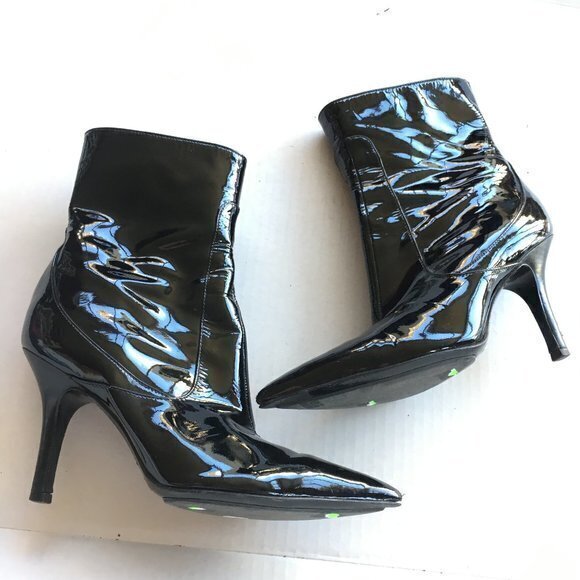 Cole Haan Air Fiona Black Patent Ankle Boots 5.5B - Picture 5 of 7